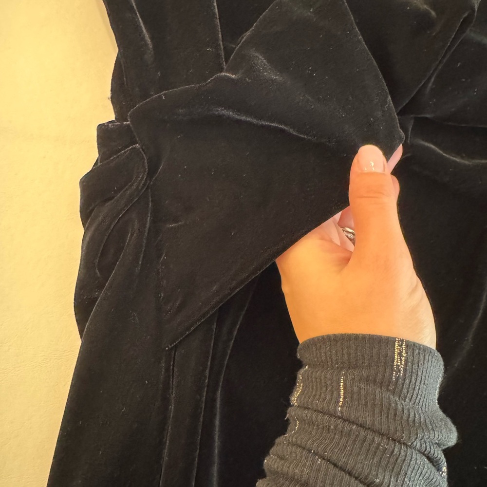 Long sleeve Tucked Velvet Bias Maxi NWT - Picture 9 of 11